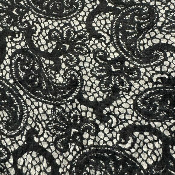 Lane Bryant Scoop Neck Long Sleeve Faux Lace Cardigan Women 26-28  Black Gray - Picture 4 of 6